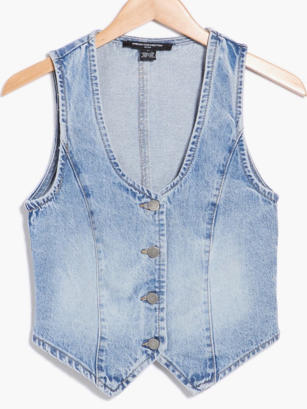 NWT  French connection size XS Light Wash Denim Vest